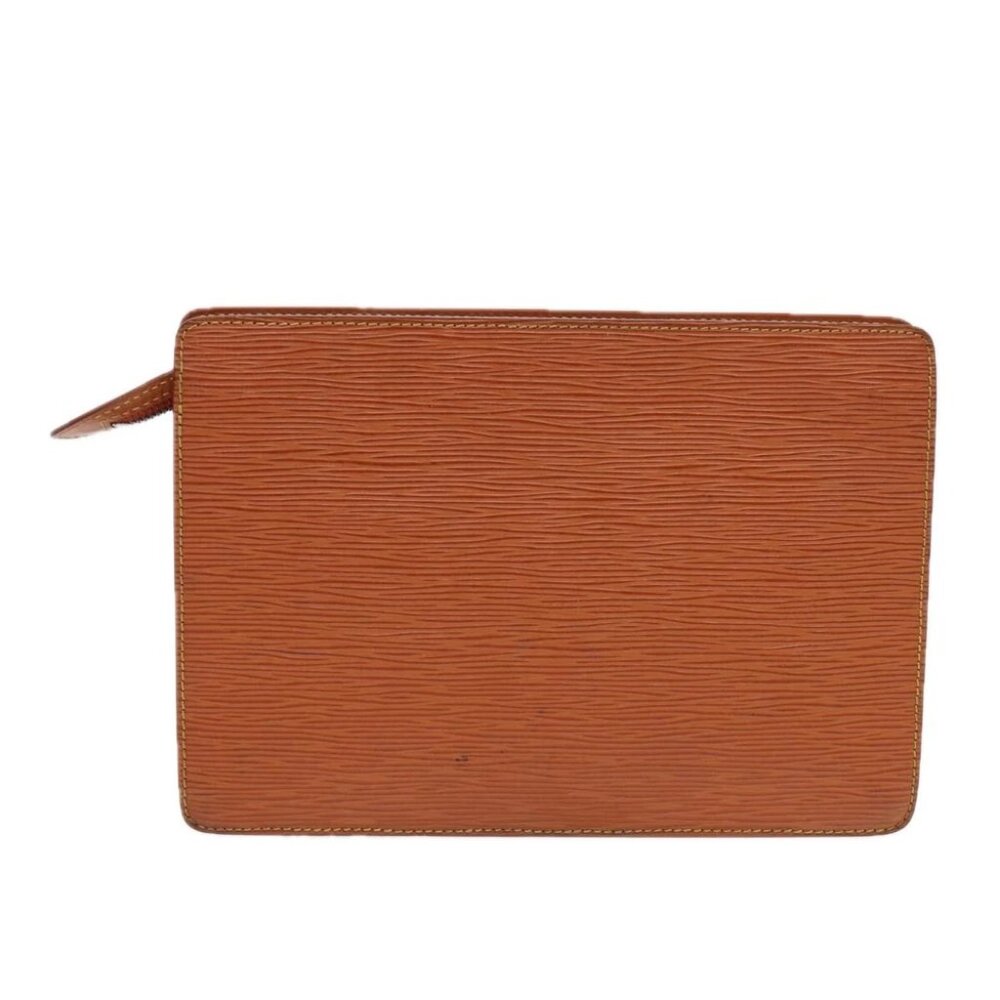 LOUIS VUITTON Epi Pochette Homme Clutch Bag Brown Zipangu Gold - Picture 3 of 16